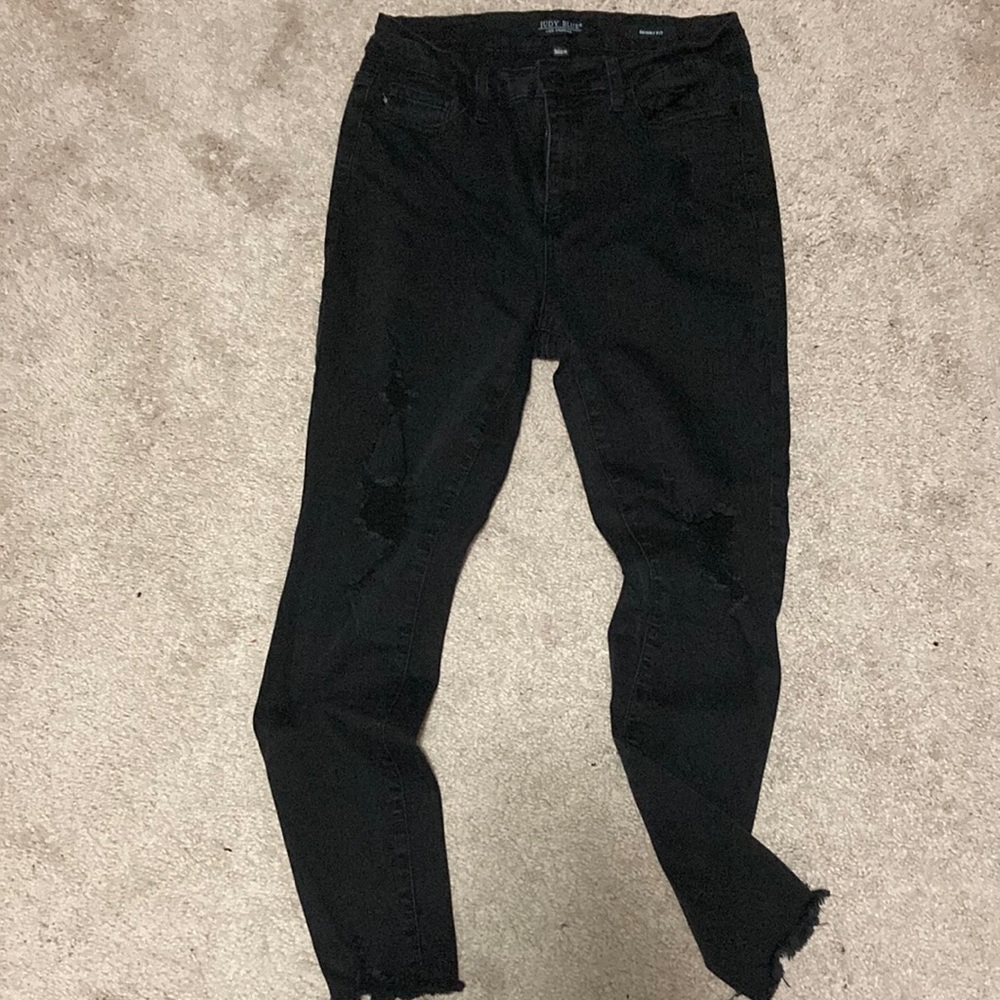 Judy Blue black distressed skinny fit jeans size 9/29
